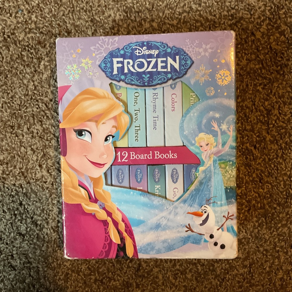 Disney Frozen 12 Board Books Set - 12 Mini Books Book Blocks